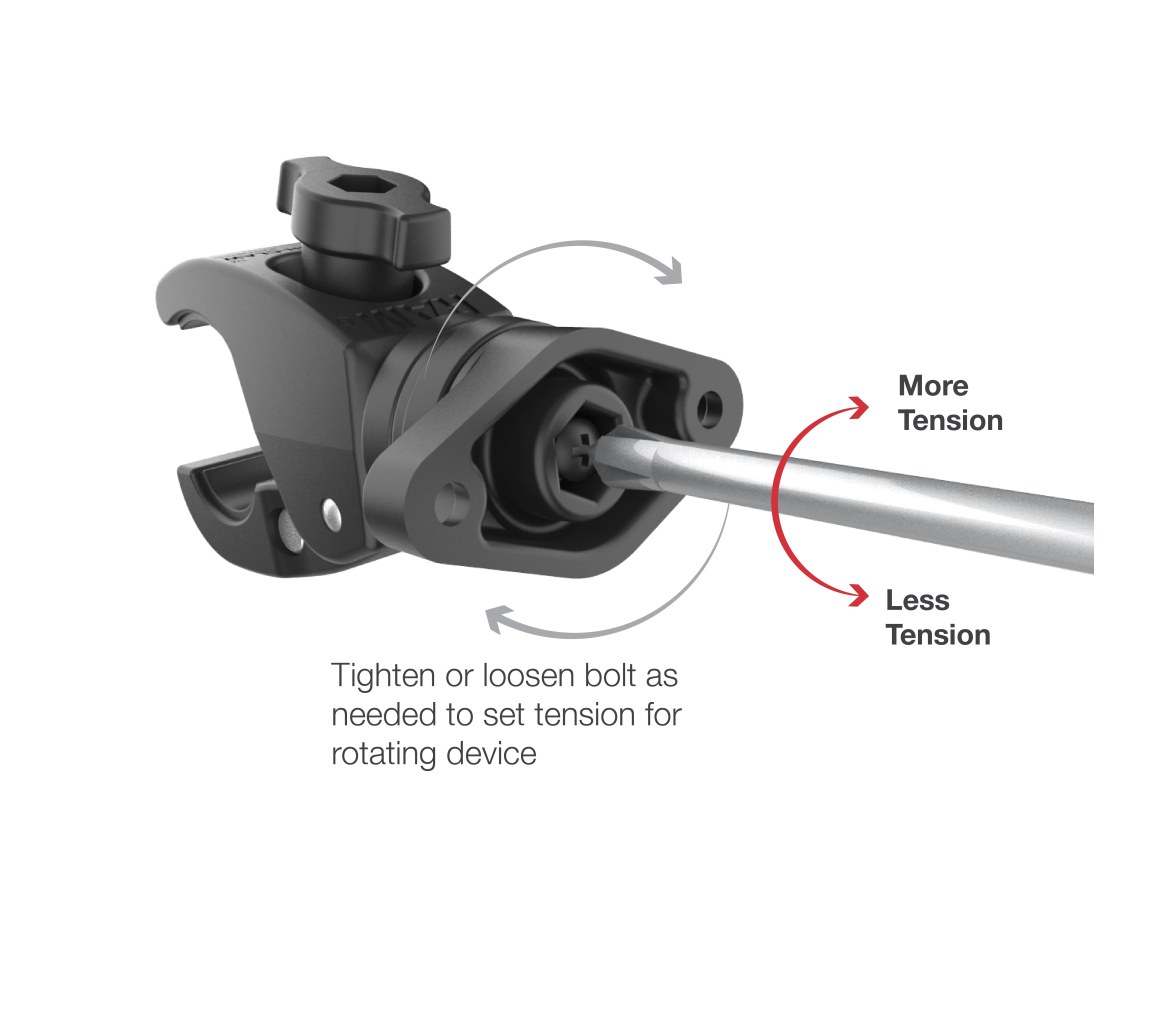 Soporte para teléfono RAM Quick-Grip XL con Tough-Claw de bajo perfil y rotación