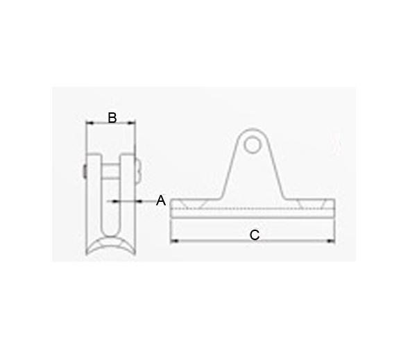 Soporte para Toldo Bimini Sobre Tubo con Tornillo Inox 316 Vinox