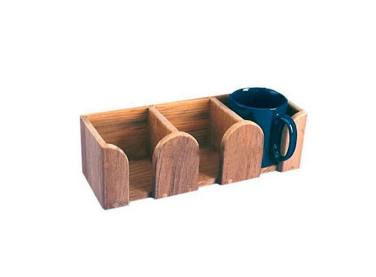 Soporte Porta 3 Tazas Teca