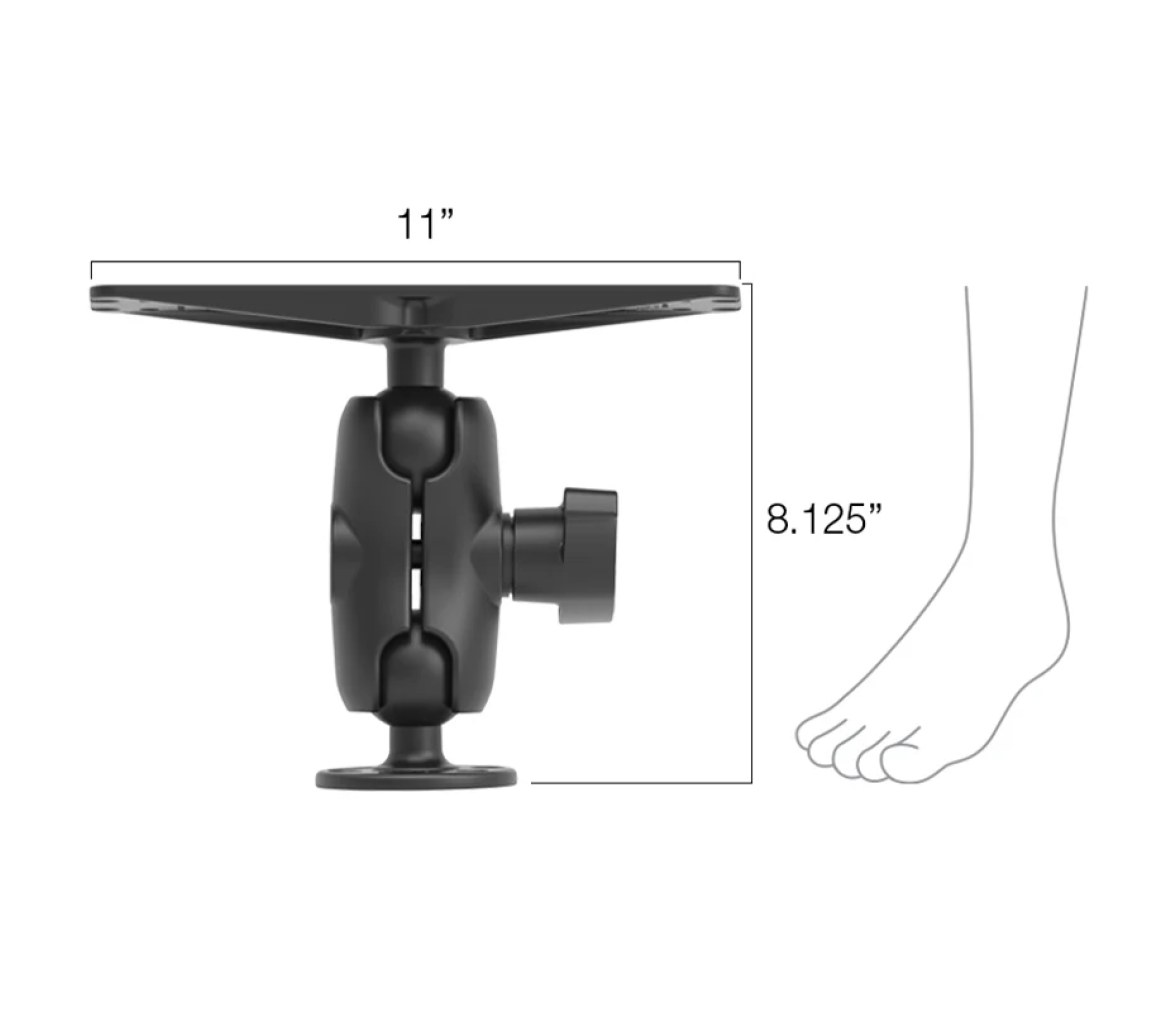 Soporte RAM para electrónica marina grande - Tamaño D corto