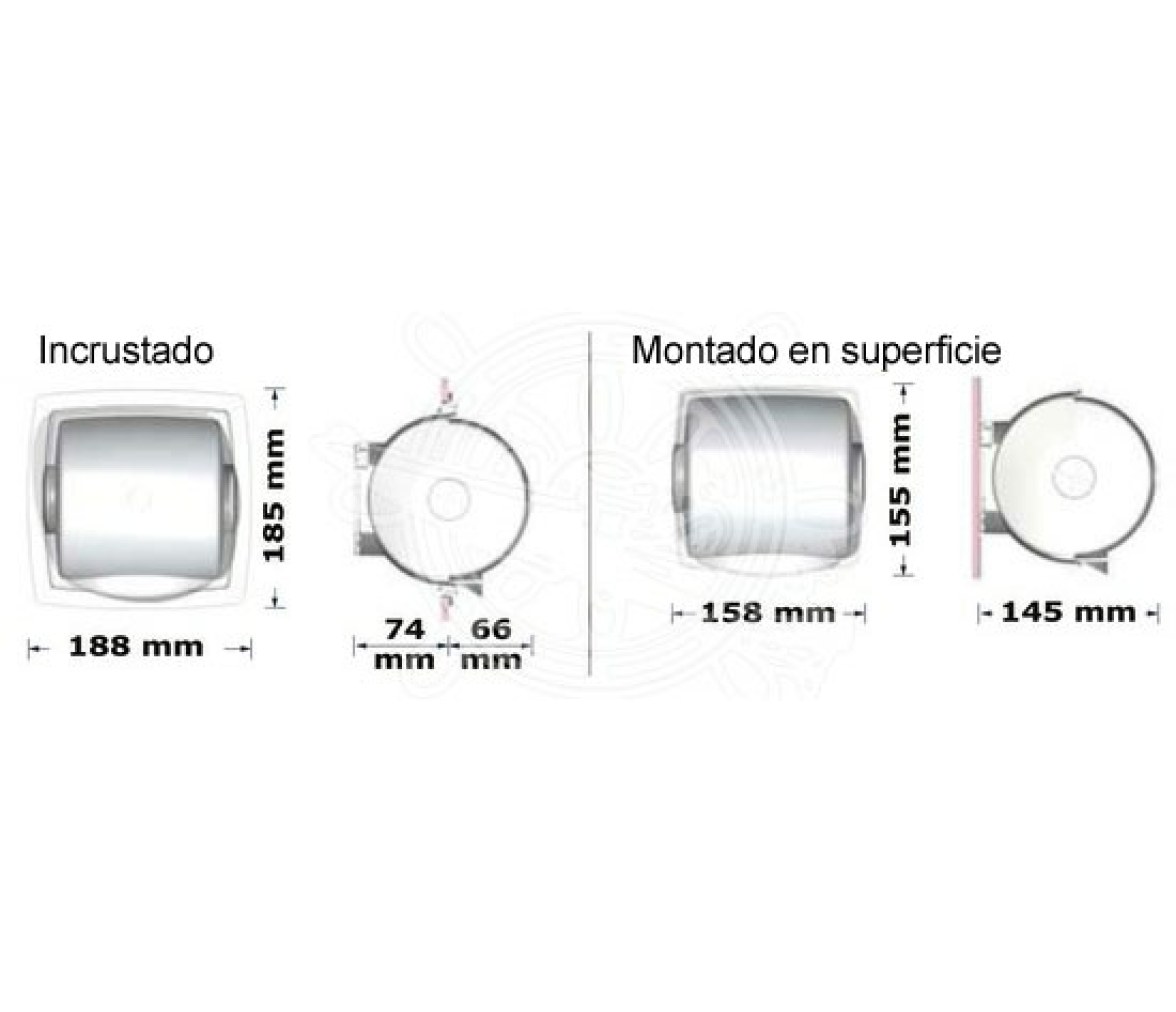 Soporte Rollo Papel Higienico Empotrable