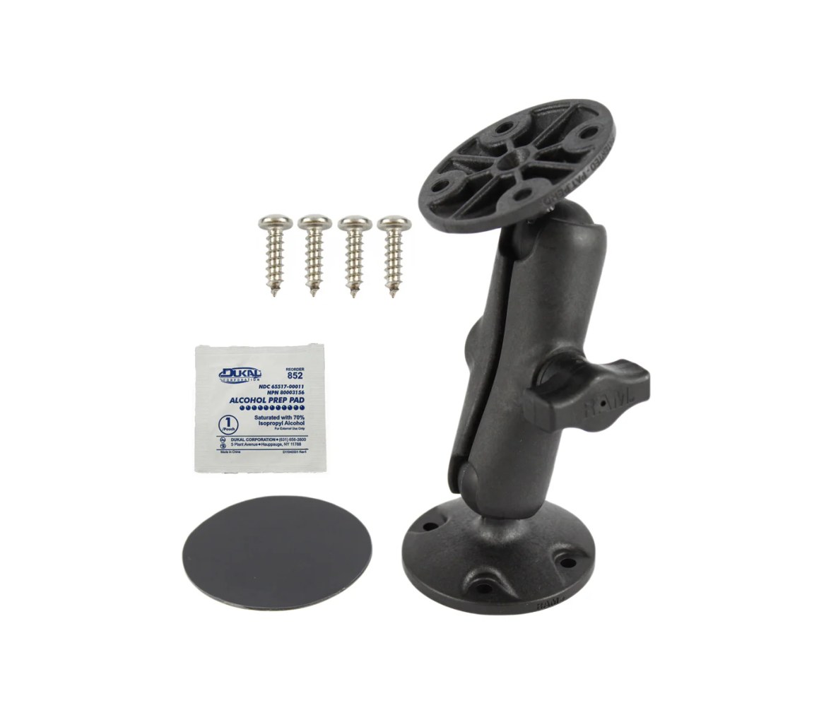 Soporte universal compuesto de doble bola con disco adhesivo