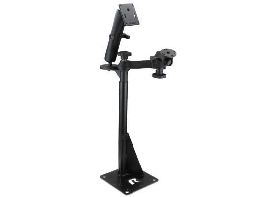 Soporte universal de atornillar con brazos oscilantes y soportes de bola dobles