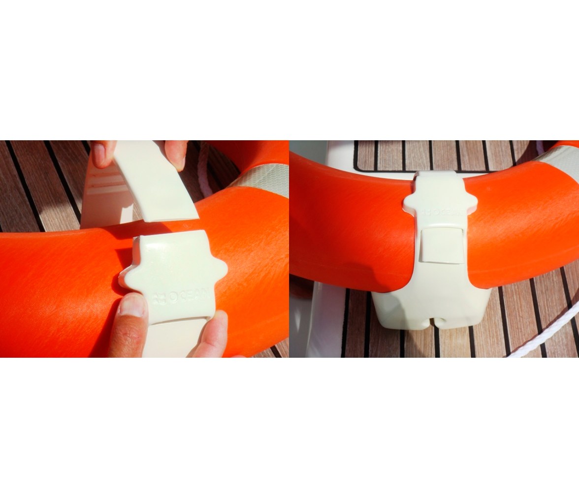 Soporte Clip para Aro Salvavidas en Pasamanos