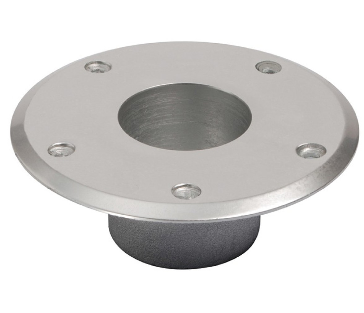 Soporte Pedestal Conico Aluminio Pulido Inferior