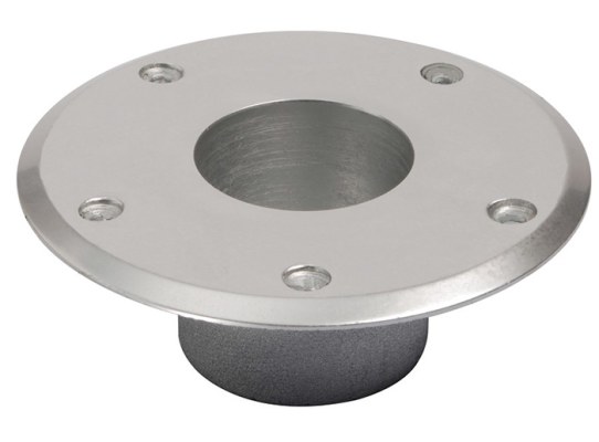 Soporte Pedestal Conico Aluminio Pulido Inferior