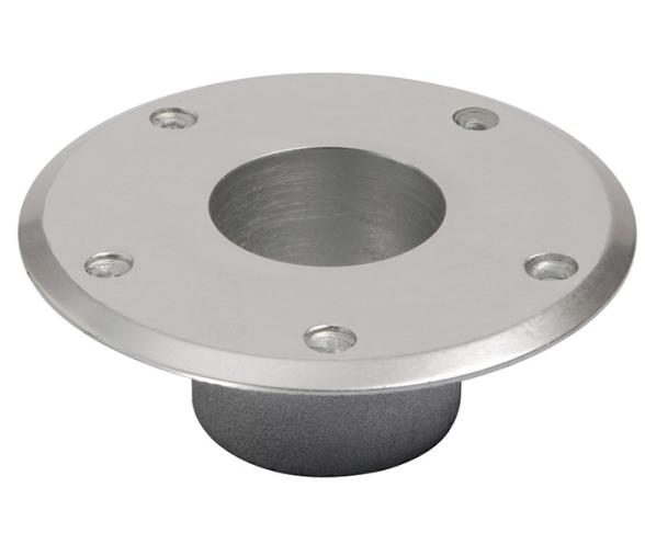 Soporte Pedestal Conico Aluminio Pulido Inferior