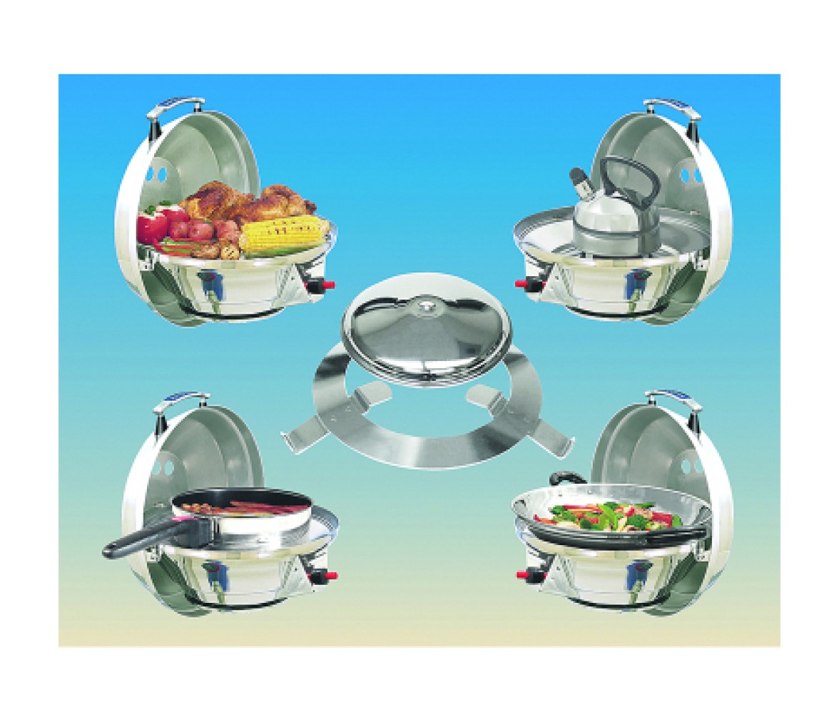 Cocina y parrilla de gas combinadas "Marine Kettle 2", acero inoxidable