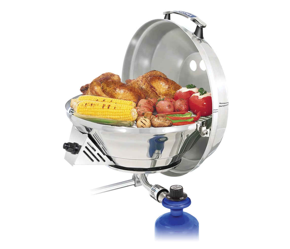 Cocina y parrilla de gas combinadas "Marine Kettle 2", acero inoxidable
