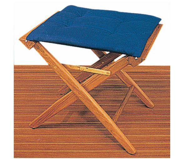 Taburete acolchado en teca