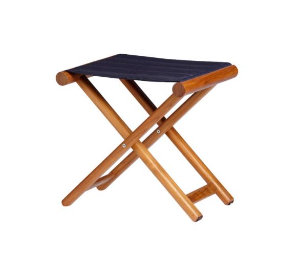 Taburete de Teca Plegable + Tejido Waterproof  Azul Marino - Marine Business