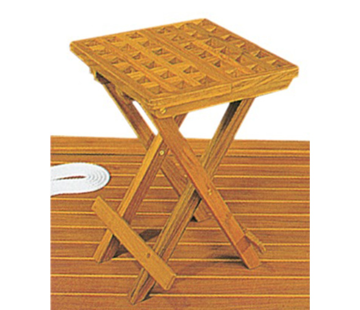 Taburete plegable en teca