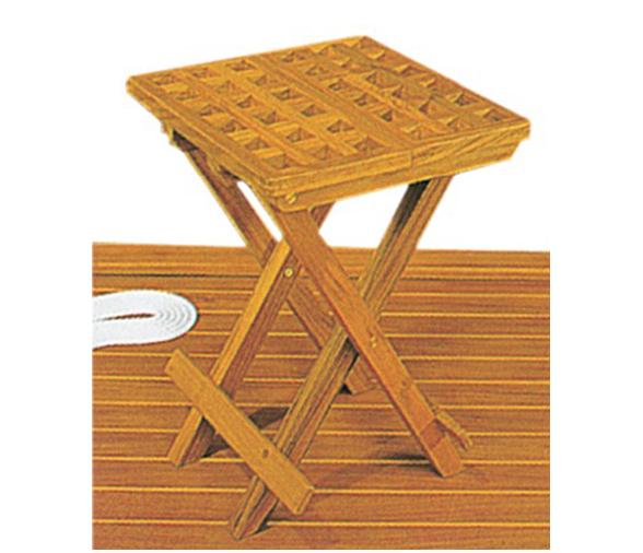 Taburete plegable en teca