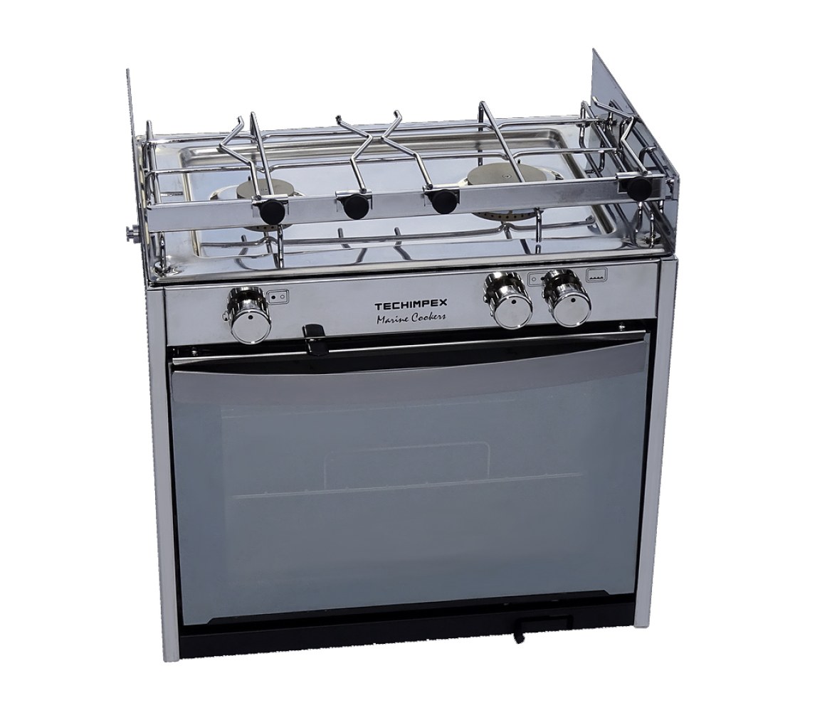 Techimpex Horno con Cocina 2 quemadores Classic Shiny