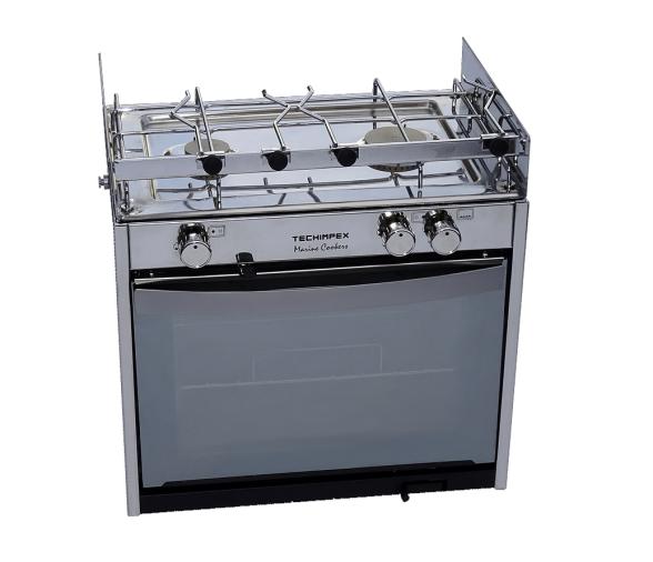 Techimpex Horno con Cocina 2 quemadores Classic Shiny