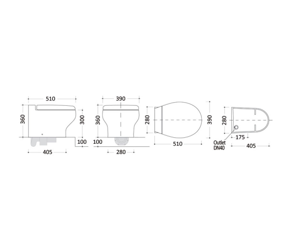Tecma Inodoro Eléctrico Silence Plus 2G Short Deep Bowl con Panel Táctil Eko