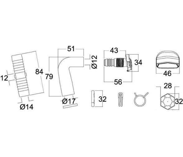 Tecma Kit Entrada de Agua Limpia (Blanco) G1 y G2