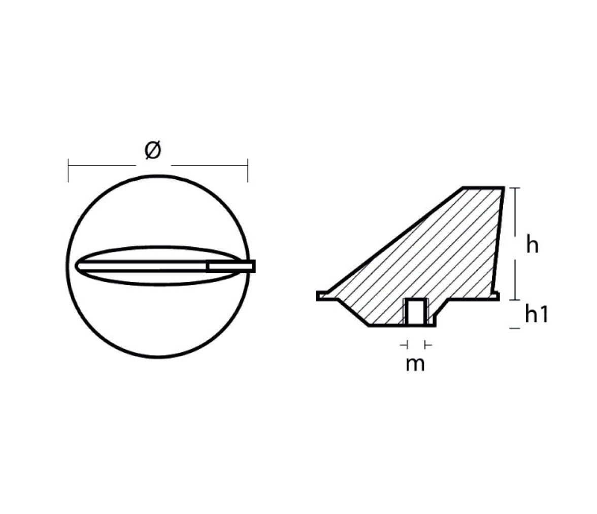 Tecnoseal Anodo Aleta para Fueraborda Yamaha 55Hp