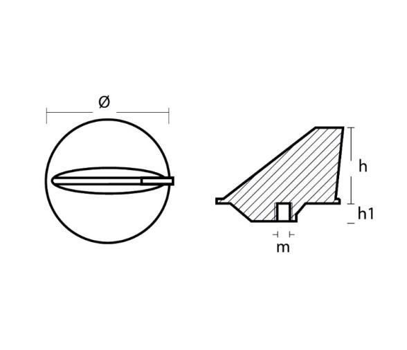 Tecnoseal Anodo Aleta para Fueraborda Yamaha 55Hp