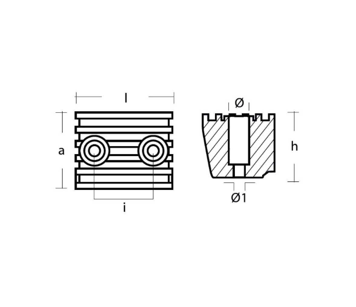 Tecnoseal Ánodo Cubo para Motor V.P Serie DPX