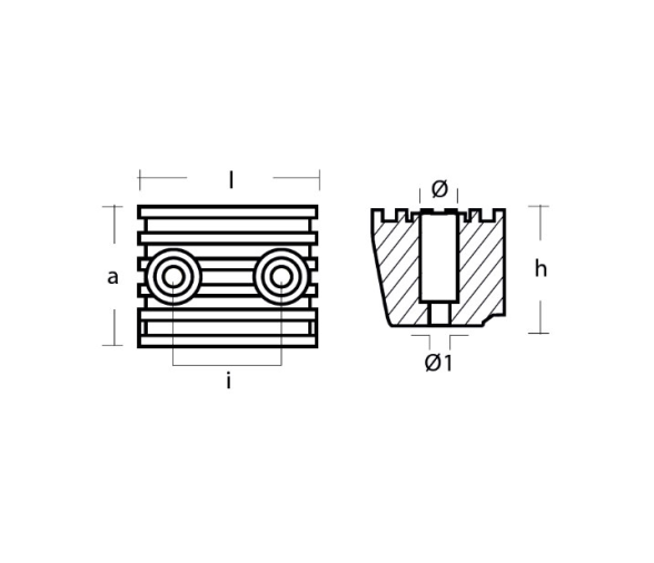 Tecnoseal Ánodo Cubo para Motor V.P Serie DPX
