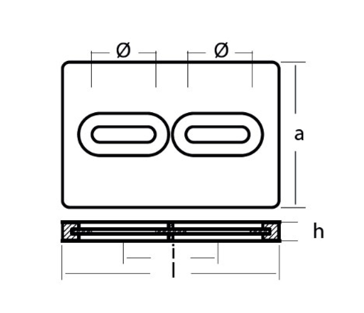 Tecnoseal Ánodo de Aluminio Placa con Iserto