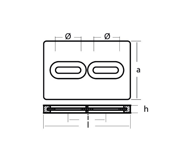 Tecnoseal Ánodo de Aluminio Placa con Iserto