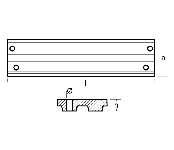 Tecnoseal Ánodo de Barra Mercury para Trim