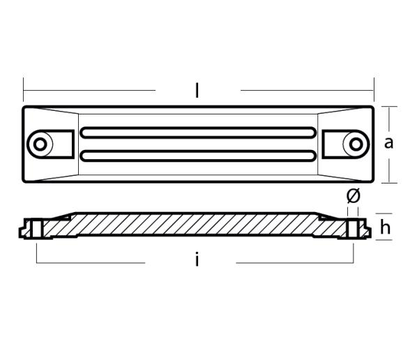 Tecnoseal Ánodo de Barra Grande Honda para Soporte de Popa