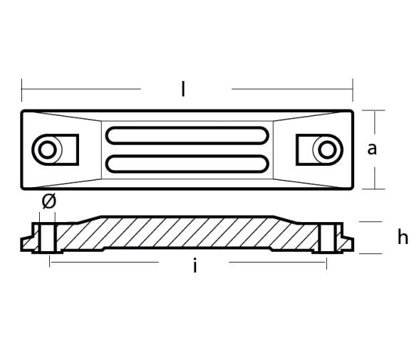 Tecnoseal Ánodo de Barra Pequeña Honda para Soporte de Popa