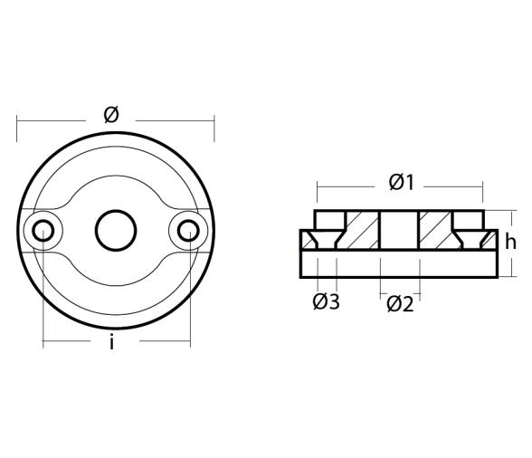 Tecnoseal Ánodo de Collar Pequeño Vetus para KGF35 y 55