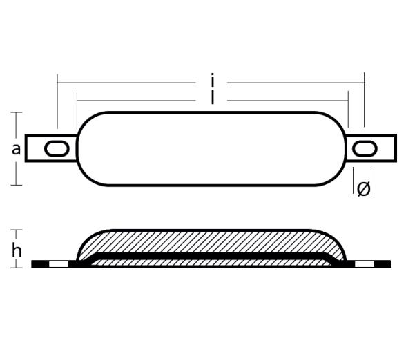 Tecnoseal Anodo de Soldadura con agujeros ranurados H.C. 200 (l100)