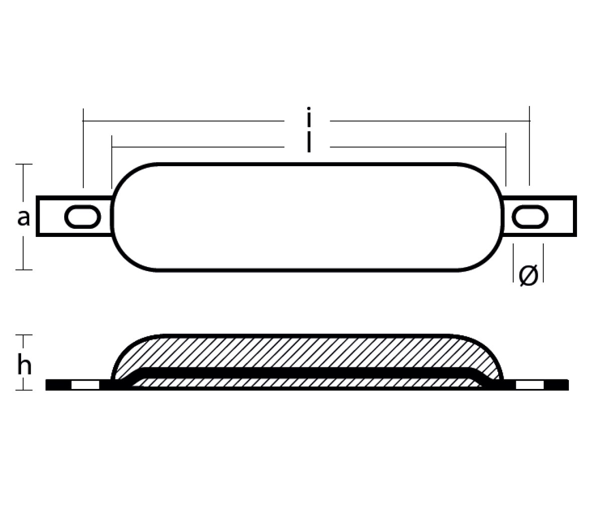 Tecnoseal Anodo de Soldadura con agujeros ranurados H.C. 250 (l200)
