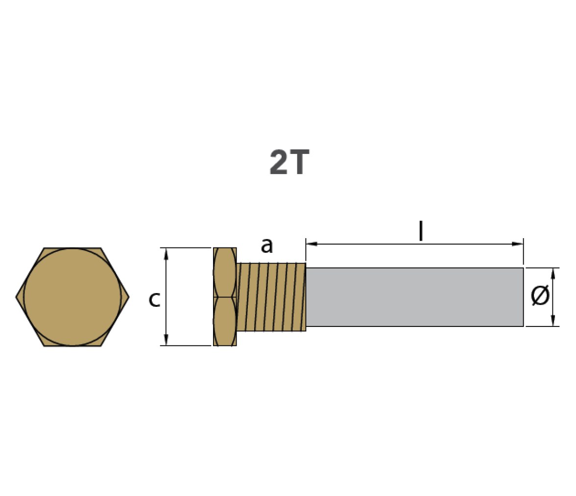 Tecnoseal Ánodo de Yanmar completo con tapa