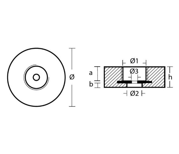 Tecnoseal Ánodo de Zinc para Popa 135 mm