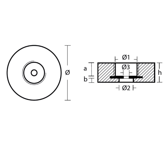 Tecnoseal Ánodo de Zinc para Popa 135 mm