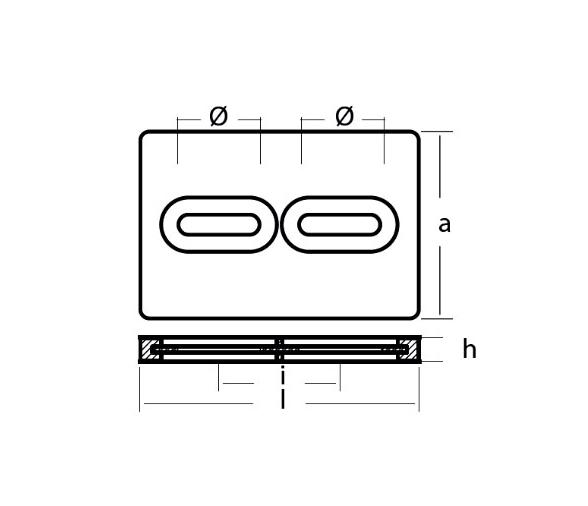 Tecnoseal Ánodo de Zinc Placa con Inserto