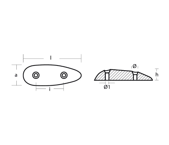 Tecnoseal Ánodo de Zinc Tipo Pez