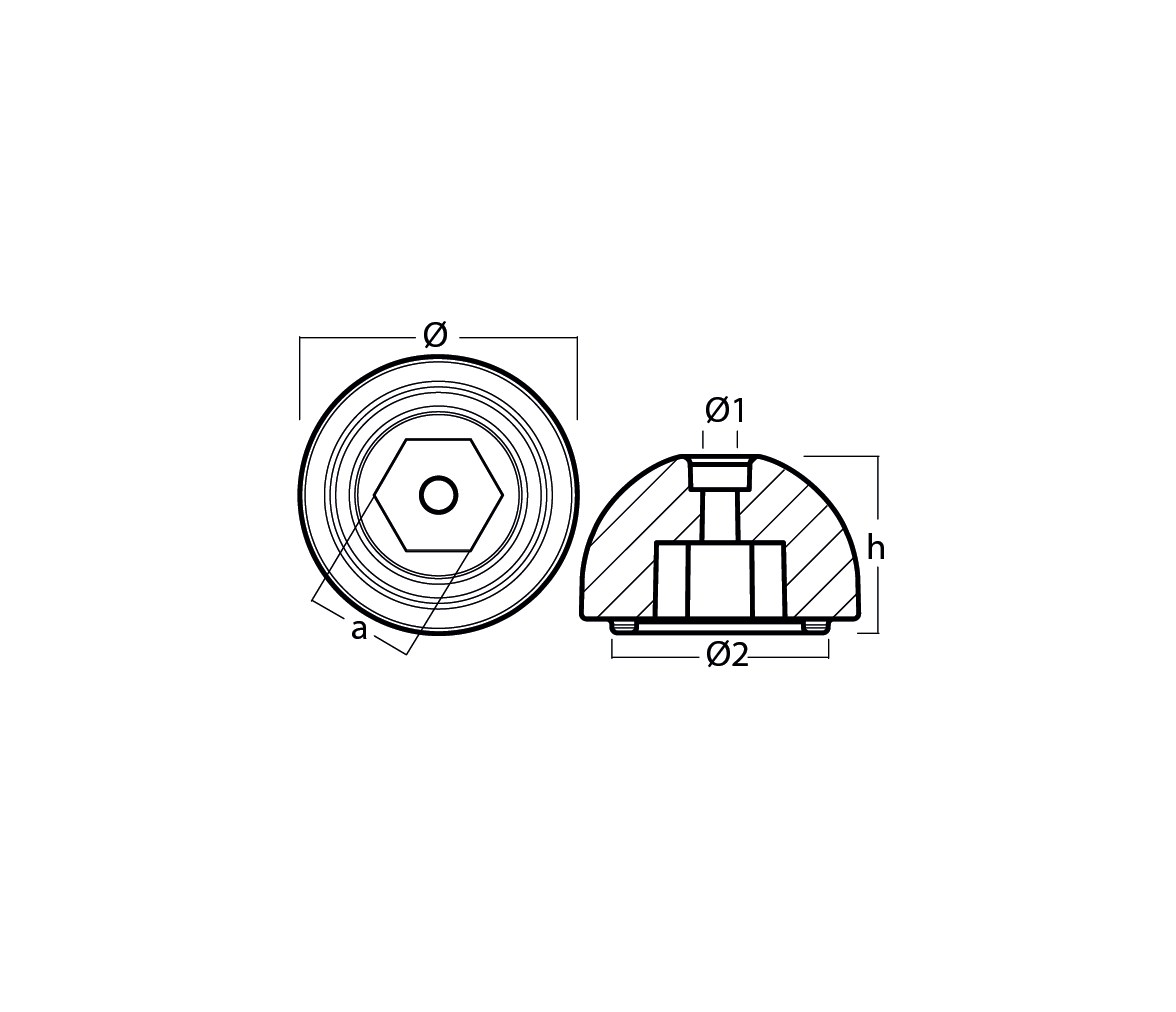 Tecnoseal Ánodo Hélice de Proa Quick BTQ140 y BTQ185 Zinc