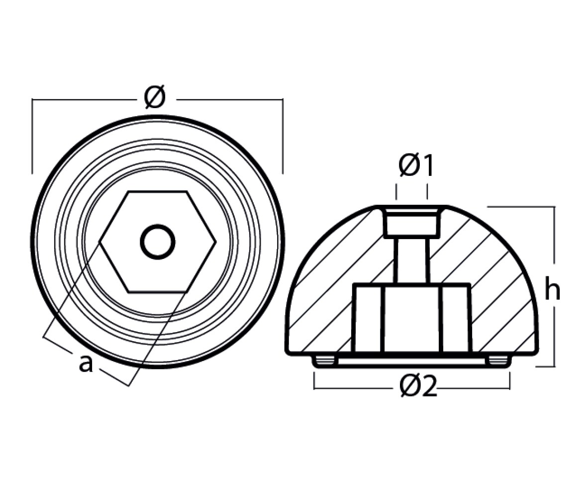 Tecnoseal Ánodo Hélice de Proa Quick BTQ185 Aluminio