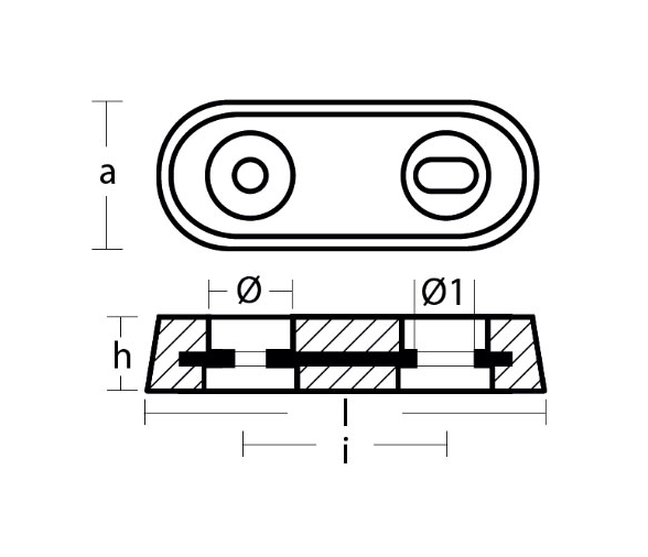 Tecnoseal Ánodo Ovalado Atornillable