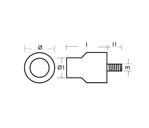 Tecnoseal Anodo para Enfriador de Motor Yanmar 36 mm