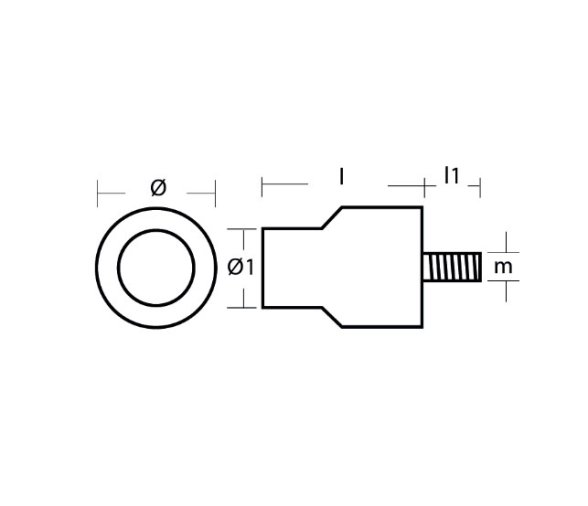 Tecnoseal Anodo para Enfriador de Motor Yanmar 36 mm