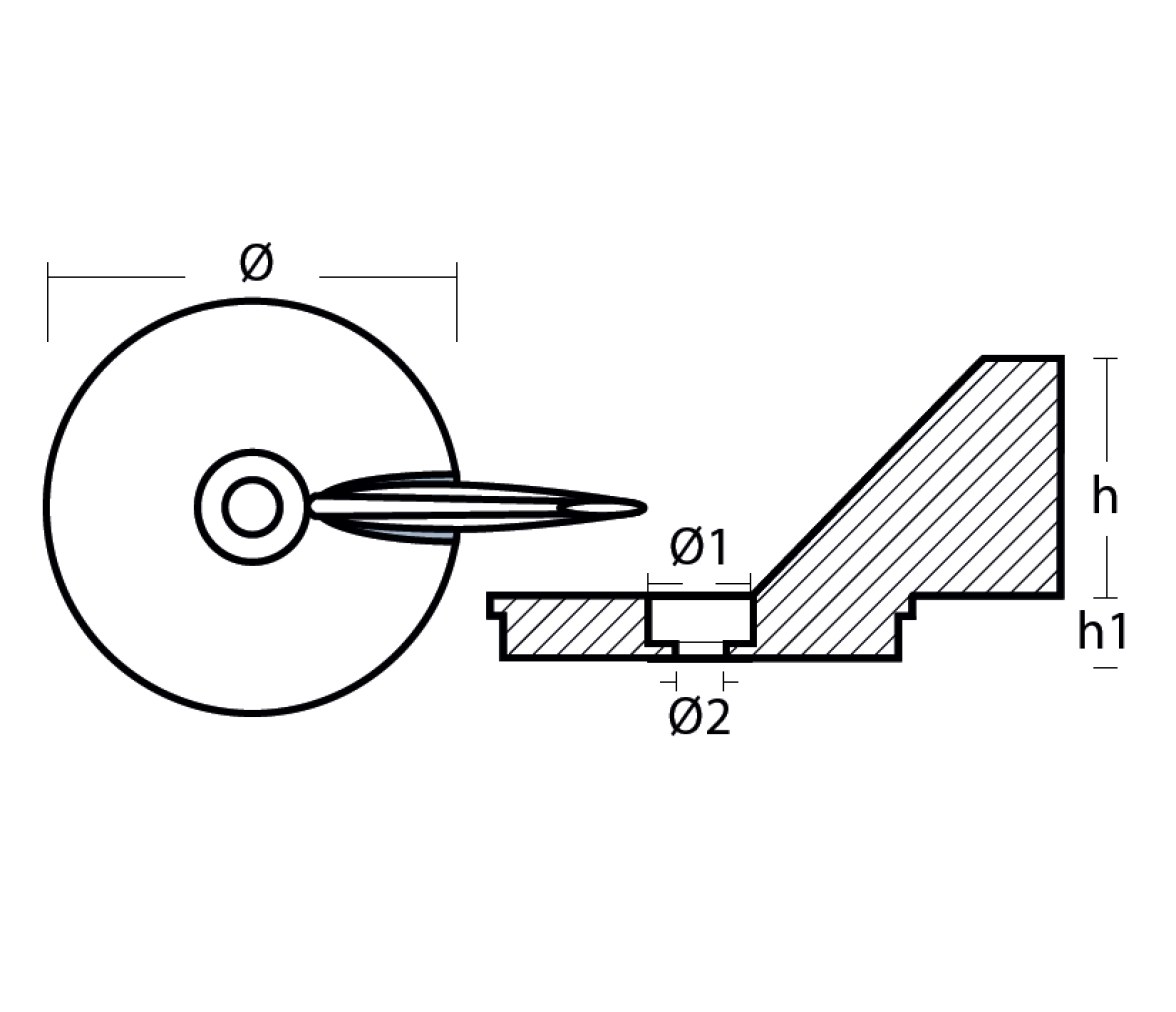 Tecnoseal Ánodo para Trim Estándar Mercury 50-75 CV