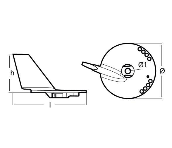 Tecnoseal Ánodo Aleta Suzuki DF 60-140CV