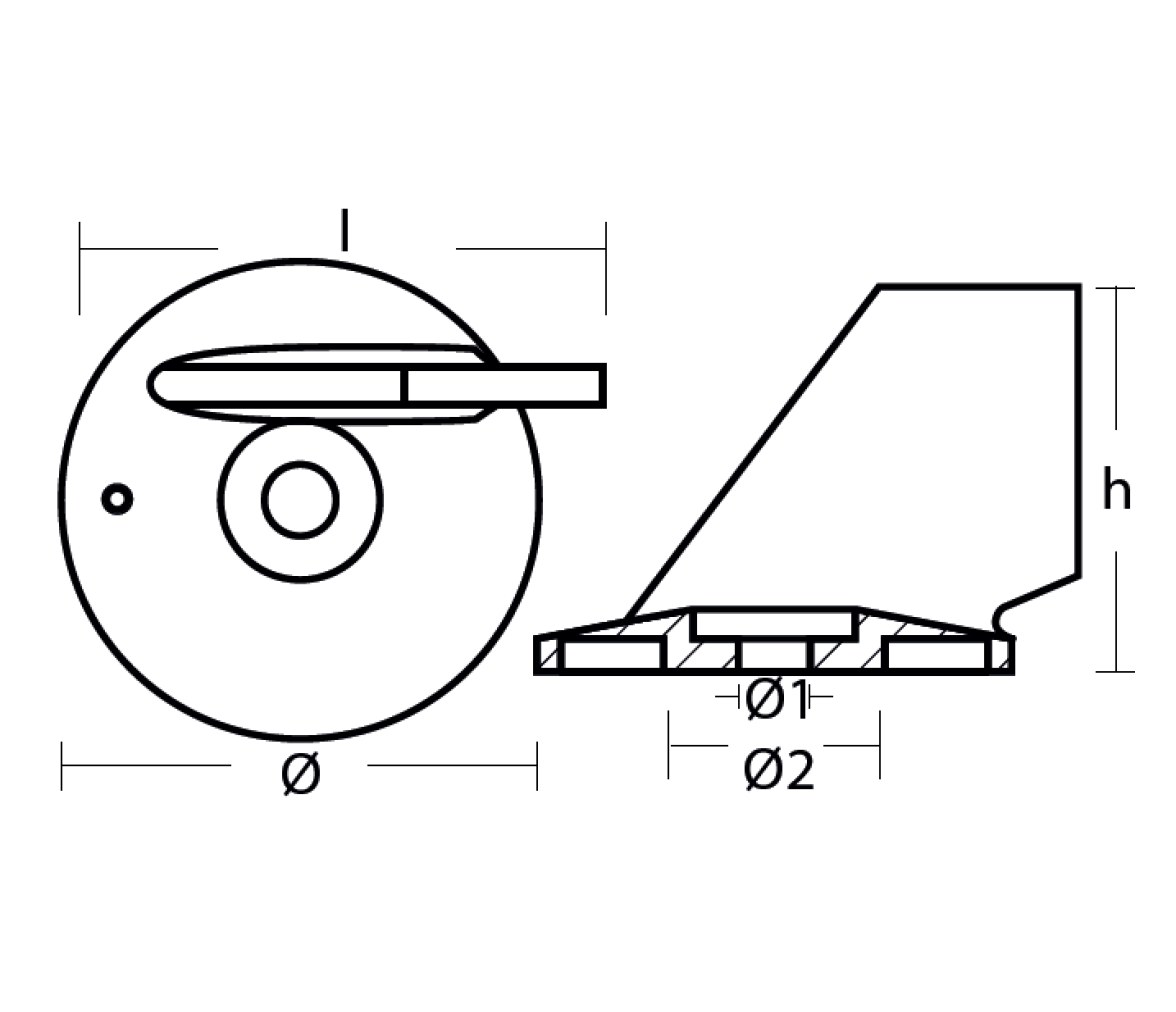 Tecnoseal Ánodo Aleta Trim Suzuki DF 60-70CV