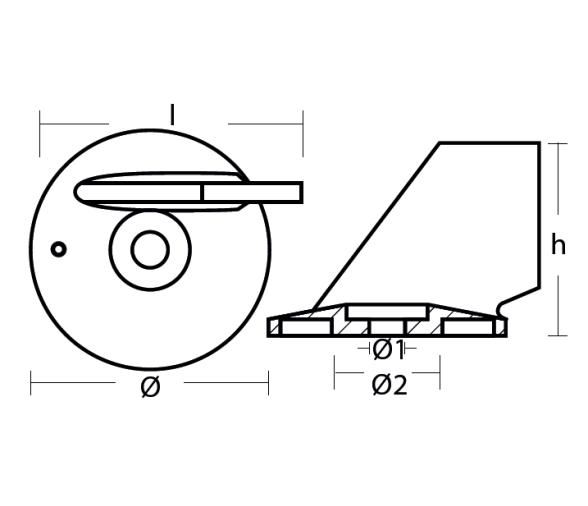 Tecnoseal Ánodo Aleta Trim Suzuki DF 60-70CV
