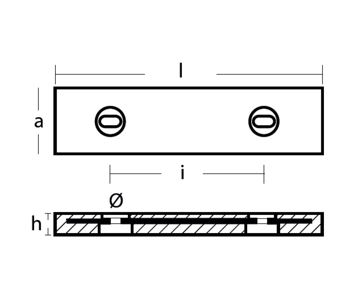 Tecnoseal Anodo Placa para Atornillar al Casco B-2