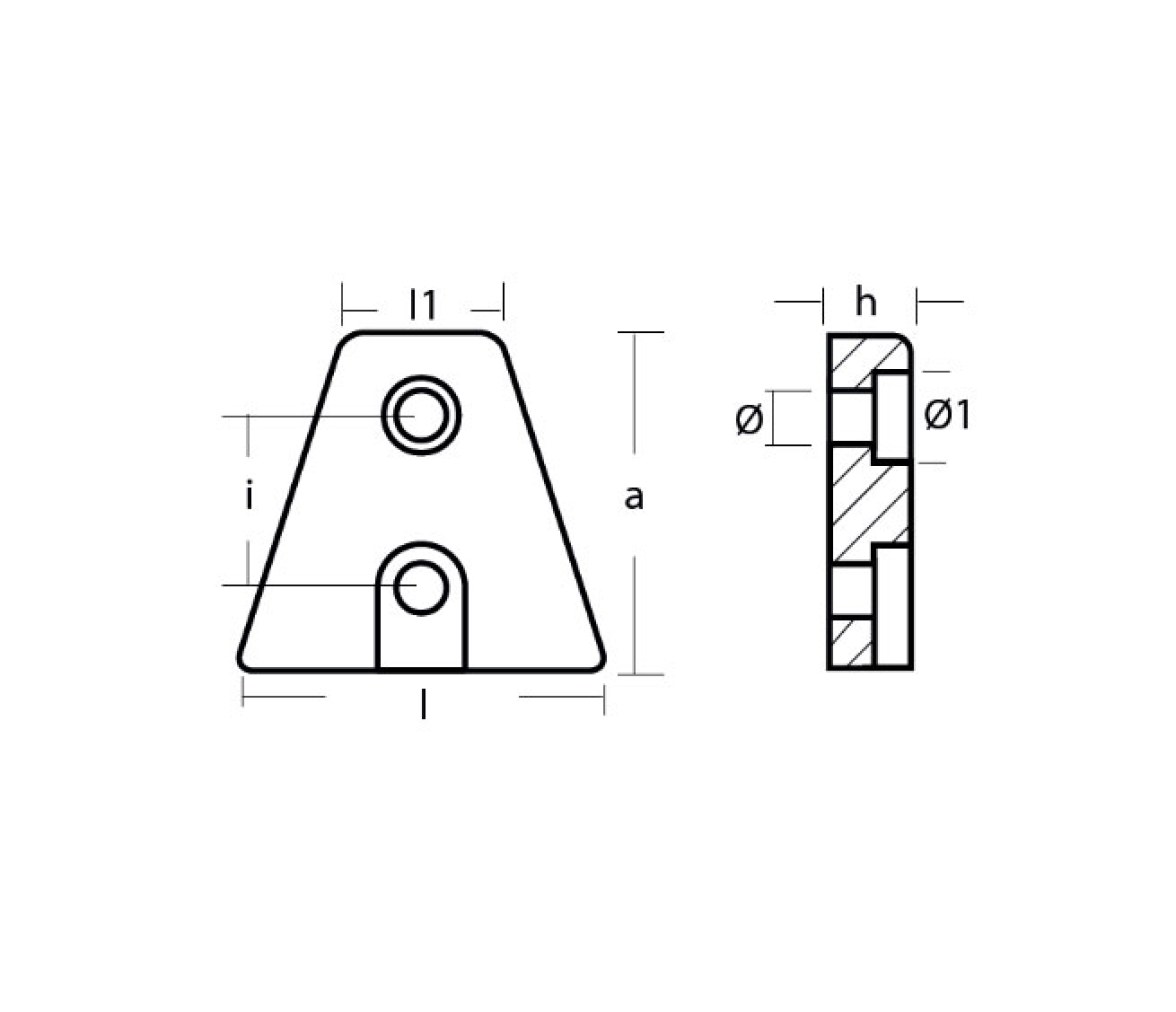 Tecnoseal Anodo Placa para Motor V.P. Triangular Serie DPX