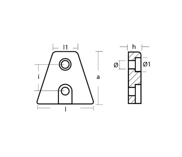 Tecnoseal Anodo Placa para Motor V.P. Triangular Serie DPX